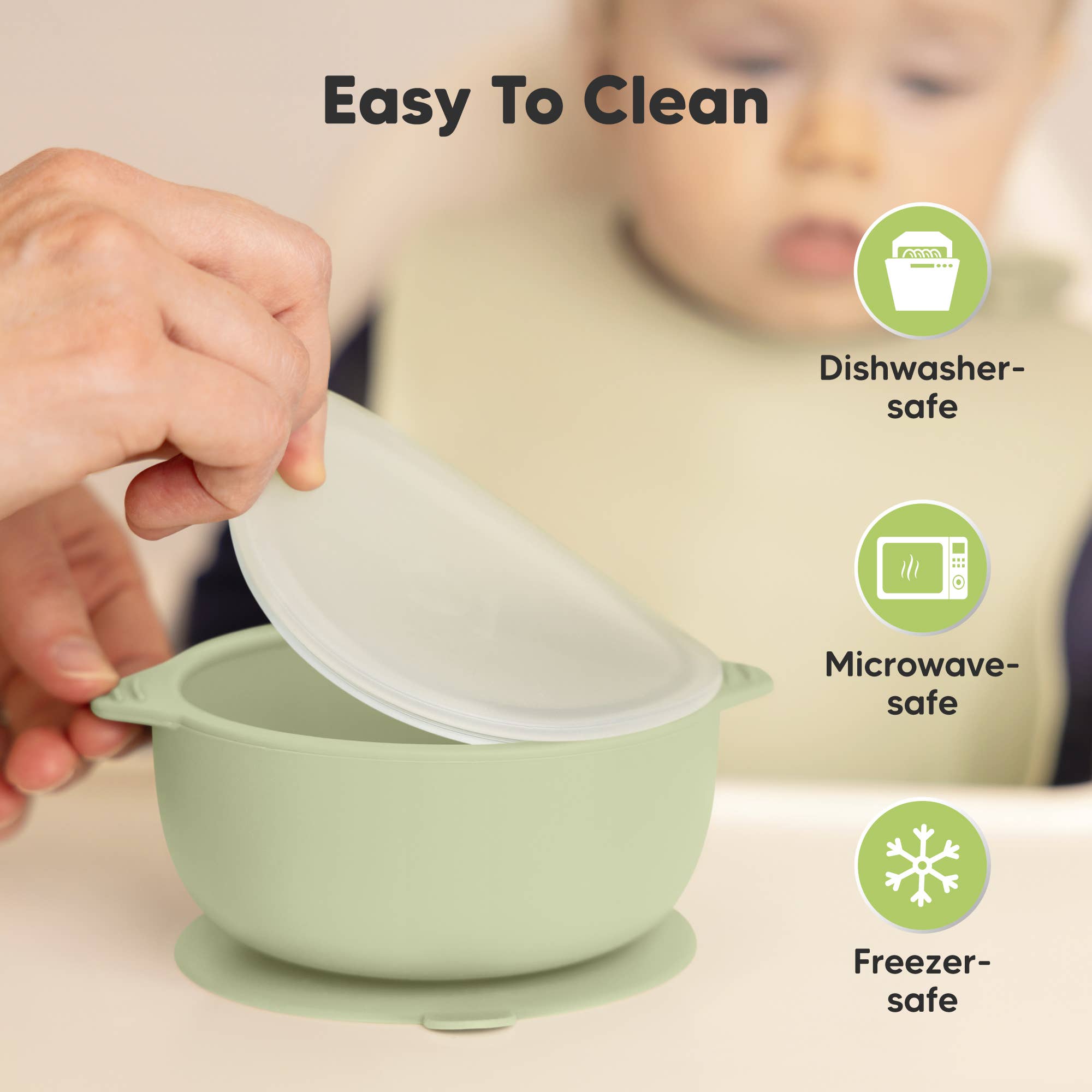 2-Pack Prep Suction Bowls with Lids, BPA-Free Baby Bowls