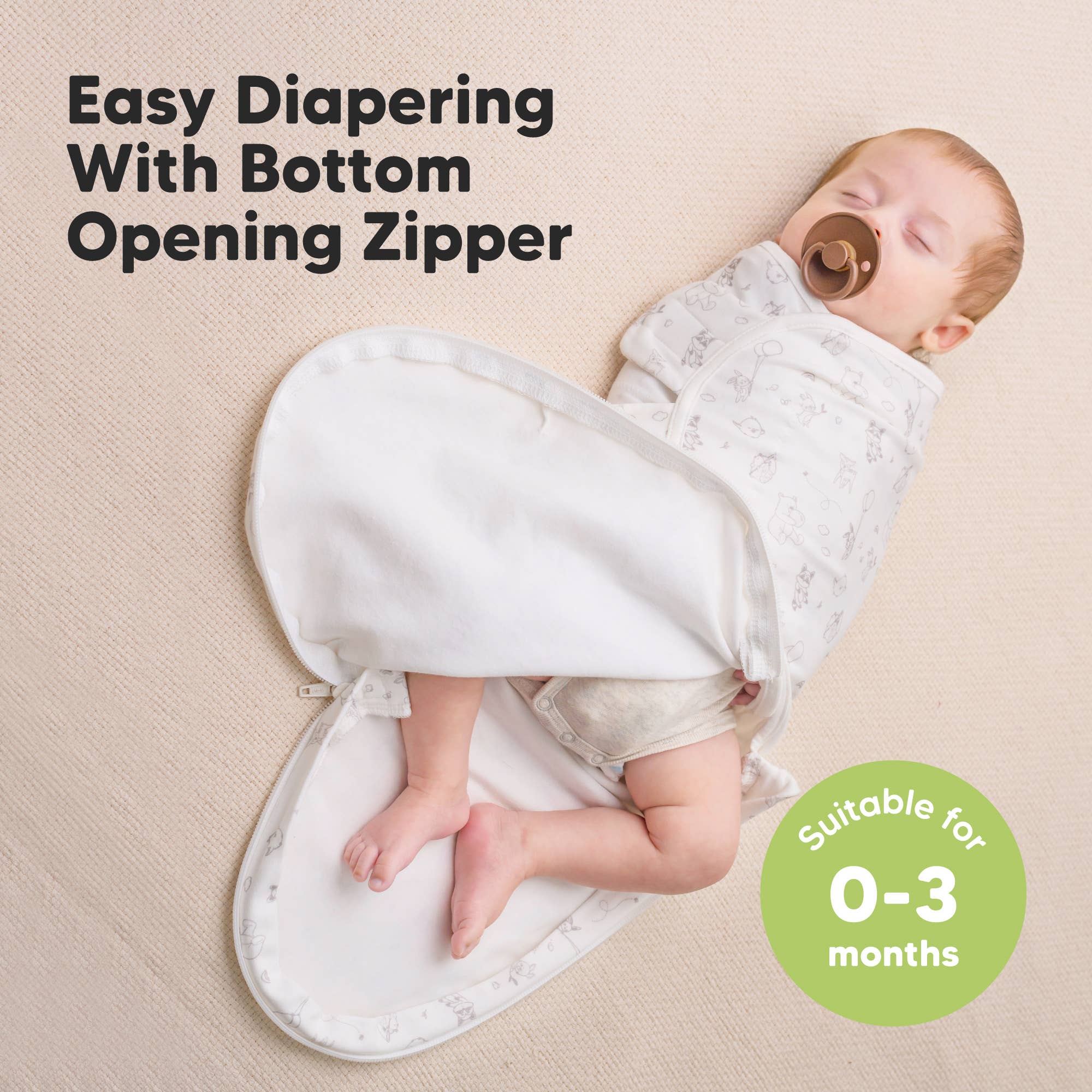 3pk Soothe Zippy Baby Swaddles 0-6 Months,Newborn Sleep Sack