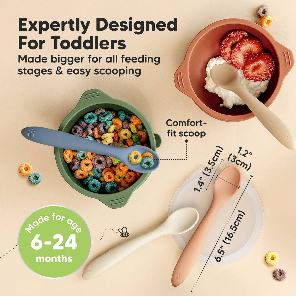 3-Pack Prep Silicone Baby Spoons for Toddlers 6-24 months