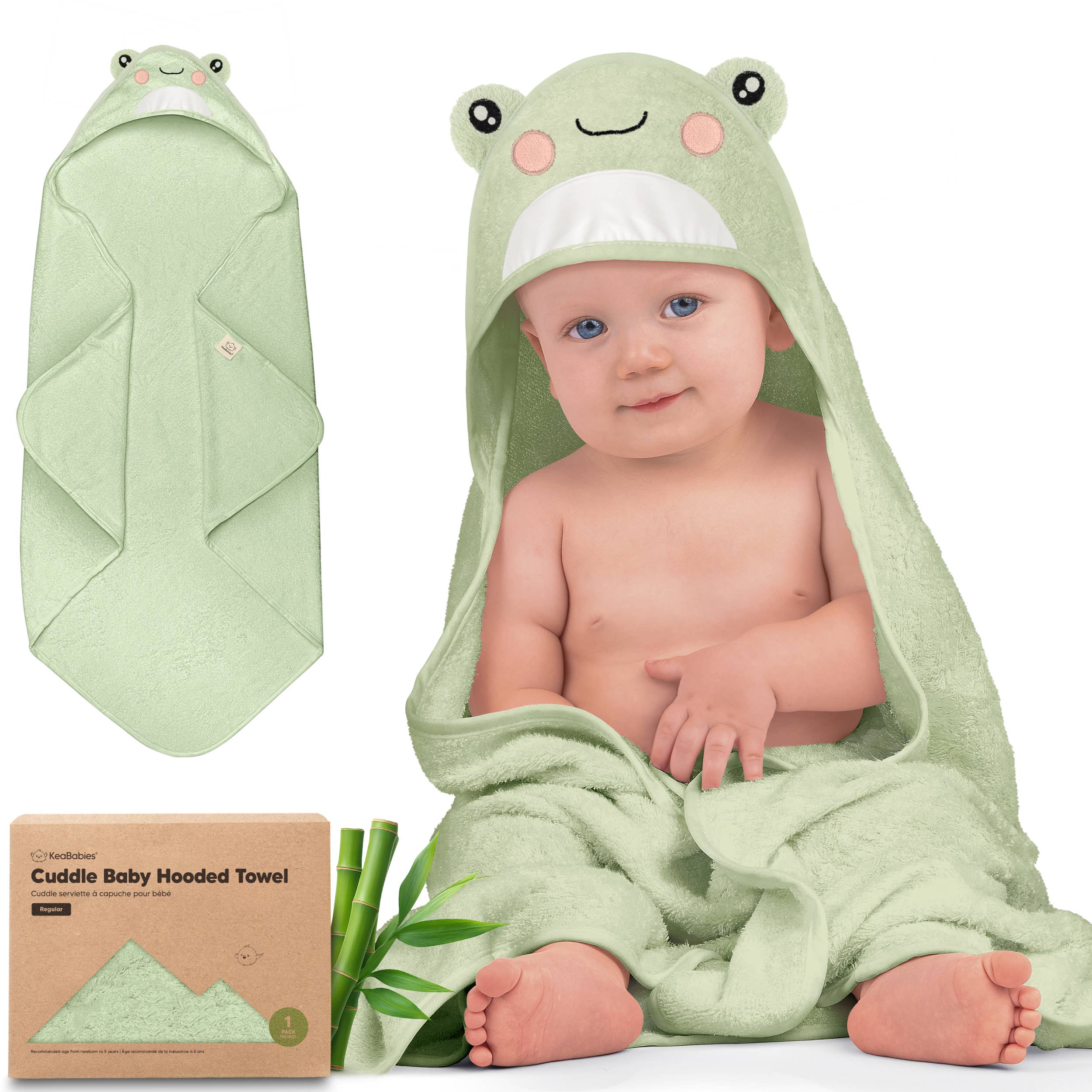 KeaBabies Cuddle Baby Hooded Towel