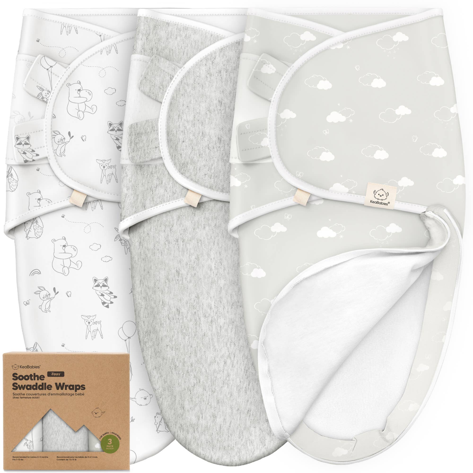 3pk Soothe Zippy Baby Swaddles 0-6 Months,Newborn Sleep Sack