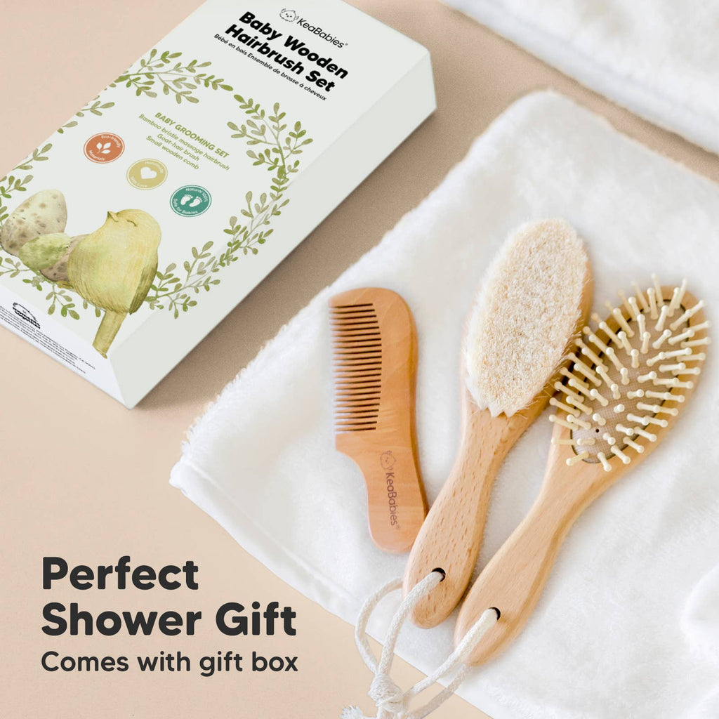 KeaBabies Baby Hair Brush and Comb Set for Infant, Newborn