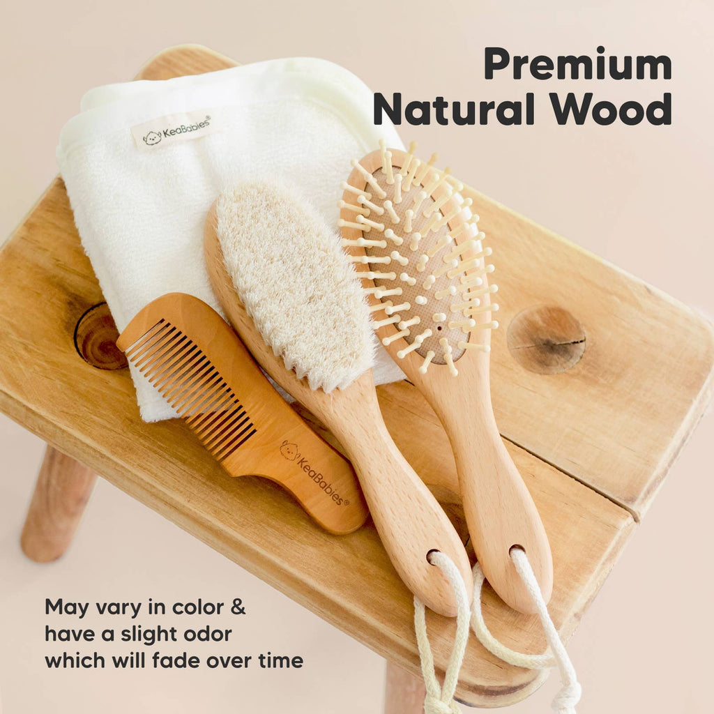 KeaBabies Baby Hair Brush and Comb Set for Infant, Newborn