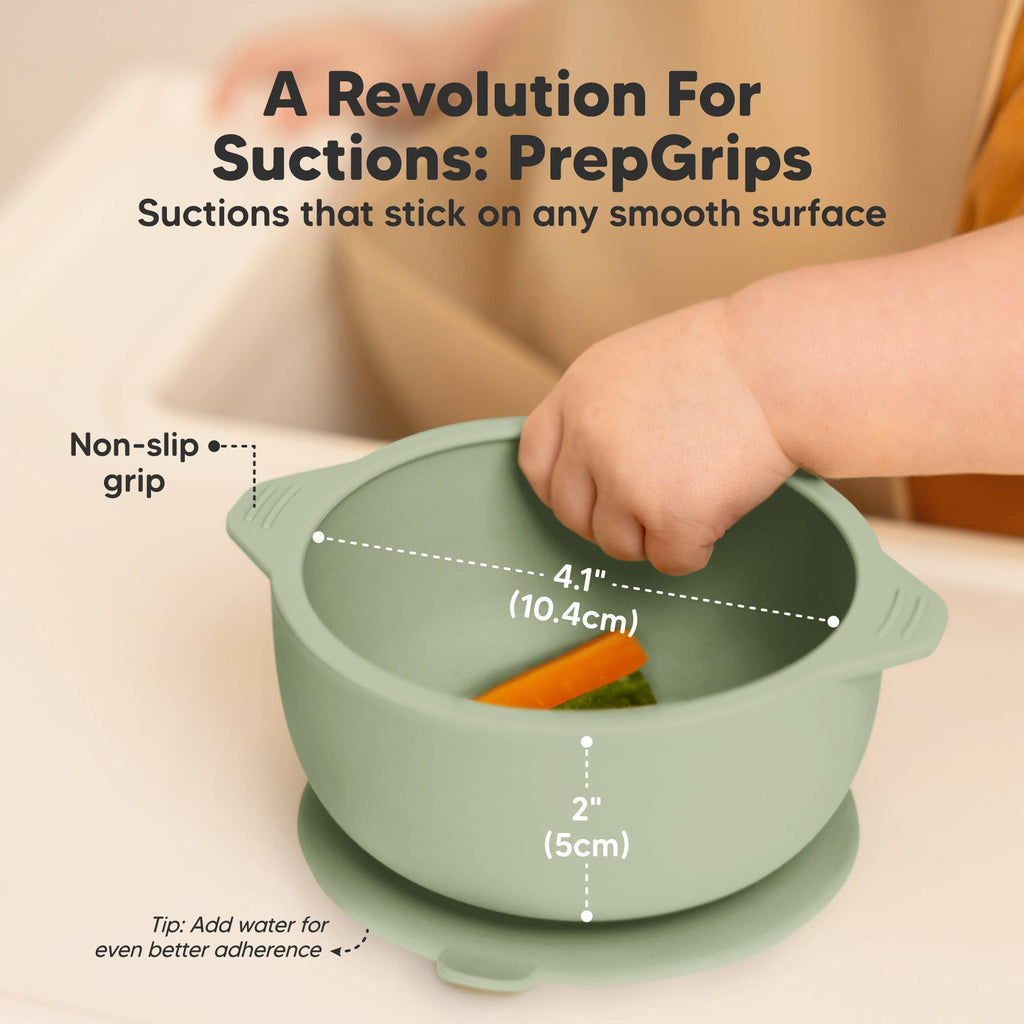 2-Pack Prep Suction Bowls with Lids, BPA-Free Baby Bowls