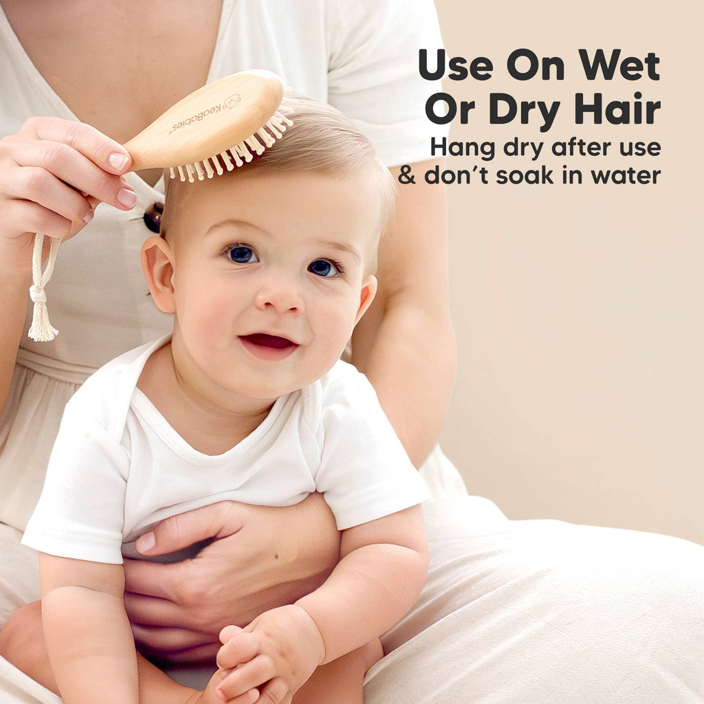 KeaBabies Baby Hair Brush and Comb Set for Infant, Newborn