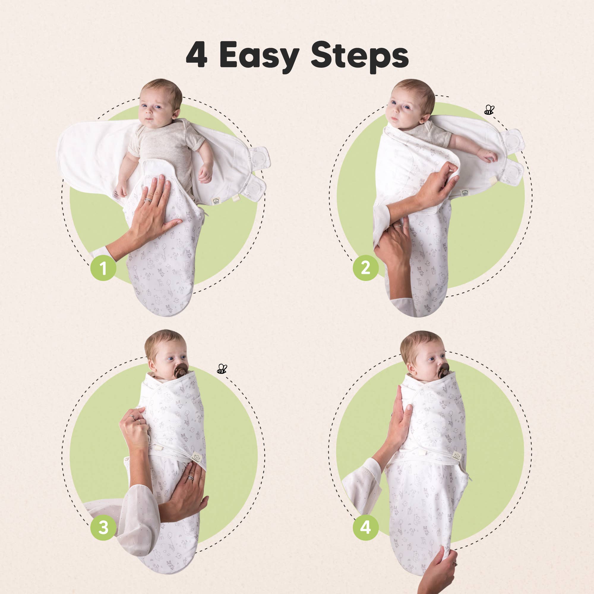 3pk Soothe Zippy Baby Swaddles 0-6 Months,Newborn Sleep Sack