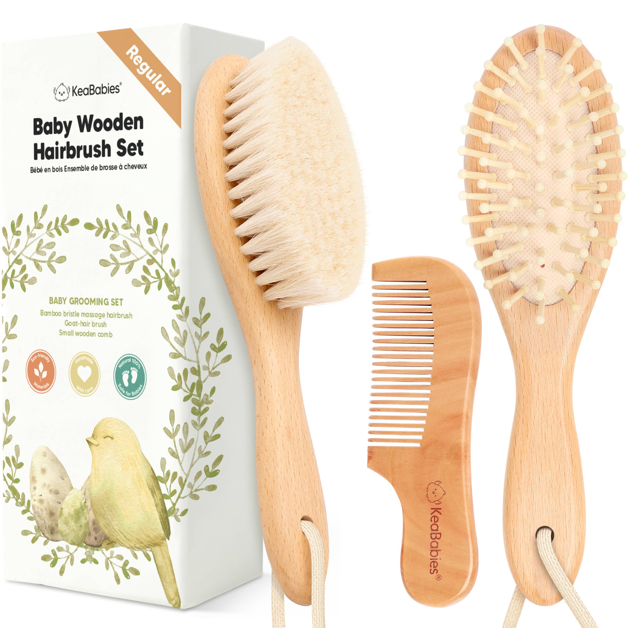 KeaBabies Baby Hair Brush and Comb Set for Infant, Newborn