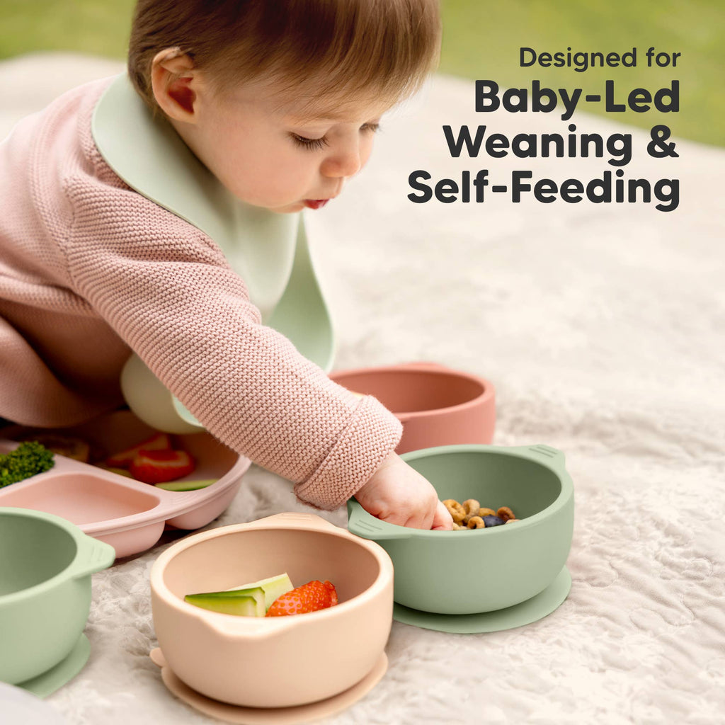 2-Pack Prep Suction Bowls with Lids, BPA-Free Baby Bowls