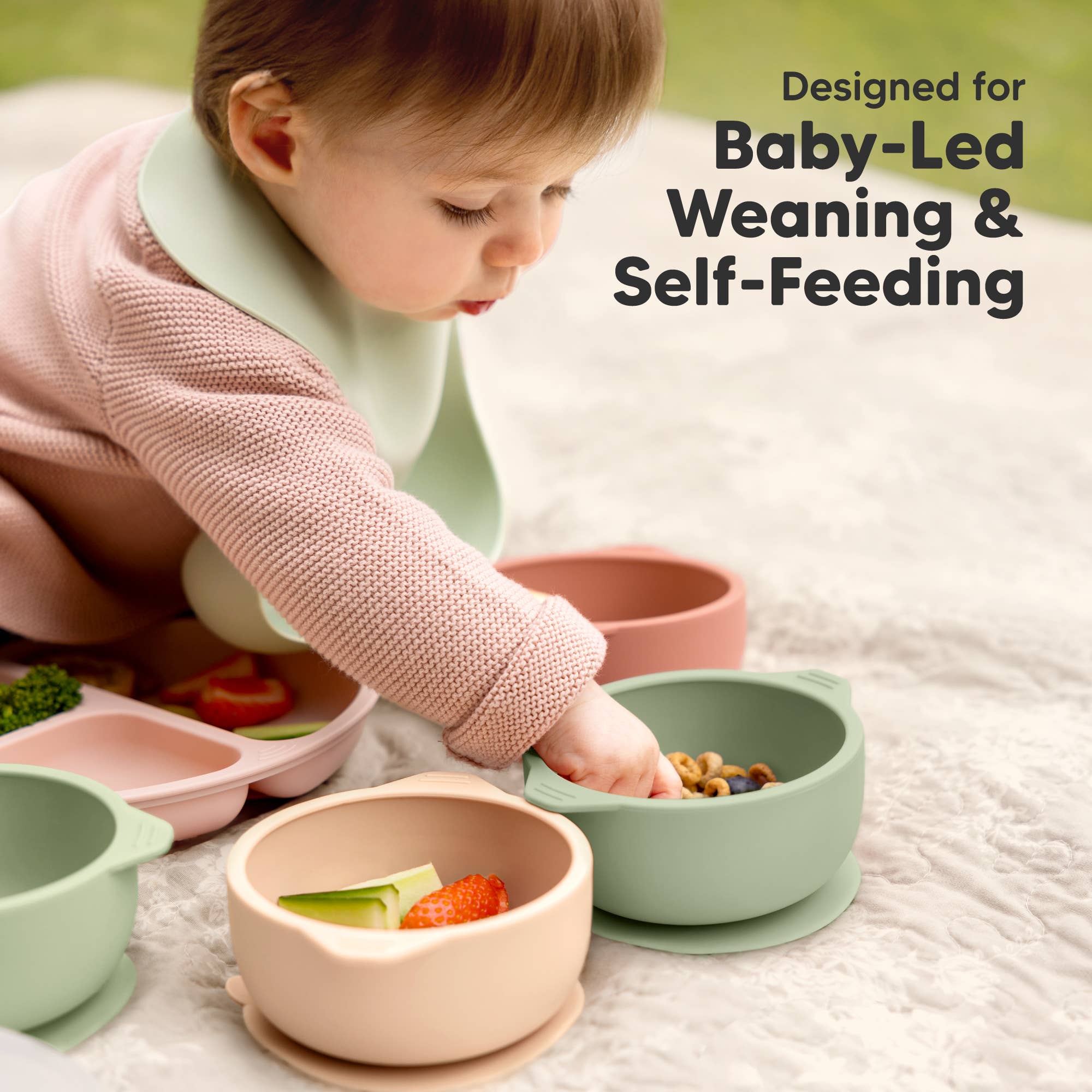 2-Pack Prep Suction Bowls with Lids, BPA-Free Baby Bowls
