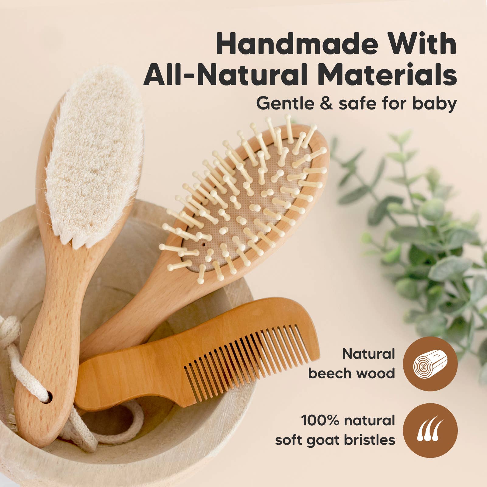 KeaBabies Baby Hair Brush and Comb Set for Infant, Newborn