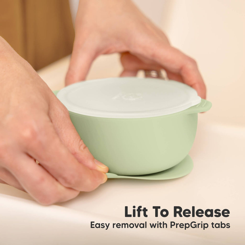 2-Pack Prep Suction Bowls with Lids, BPA-Free Baby Bowls