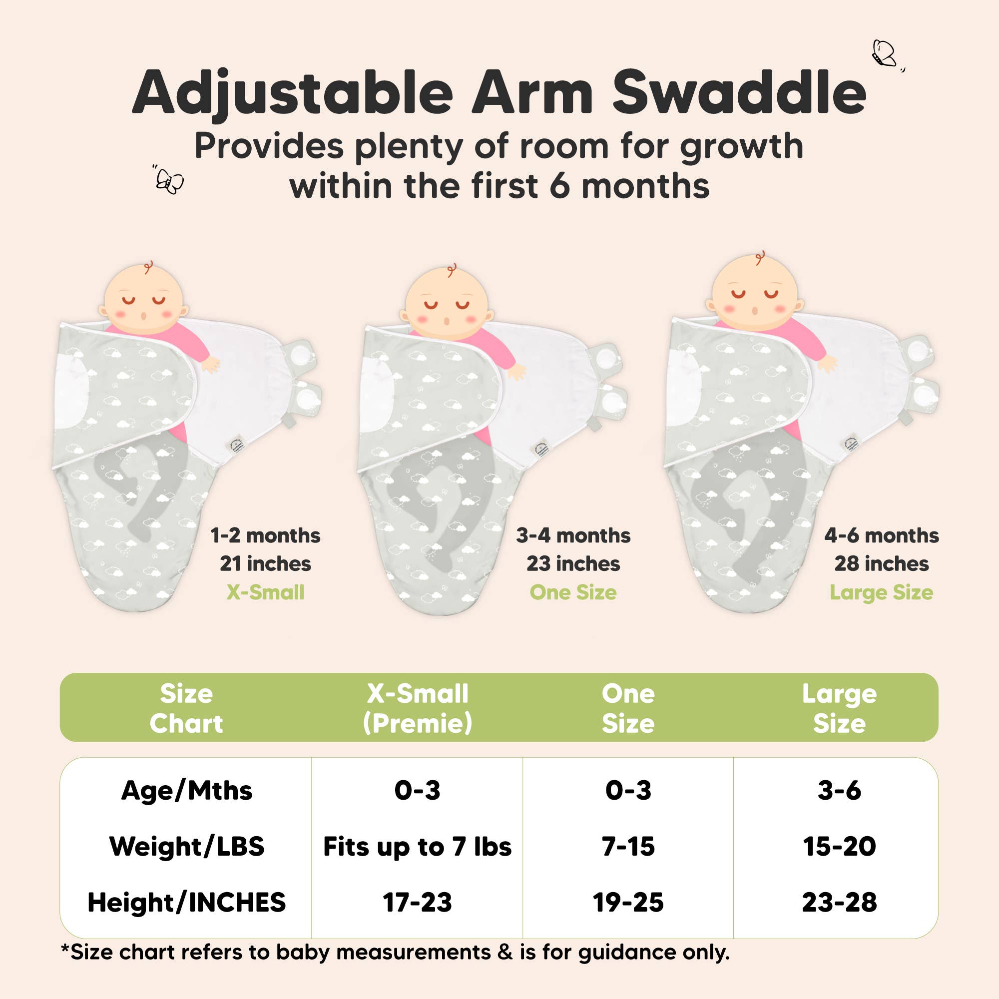 3pk Soothe Zippy Baby Swaddles 0-6 Months,Newborn Sleep Sack