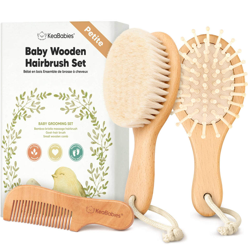 KeaBabies Baby Hair Brush and Comb Set for Infant, Newborn