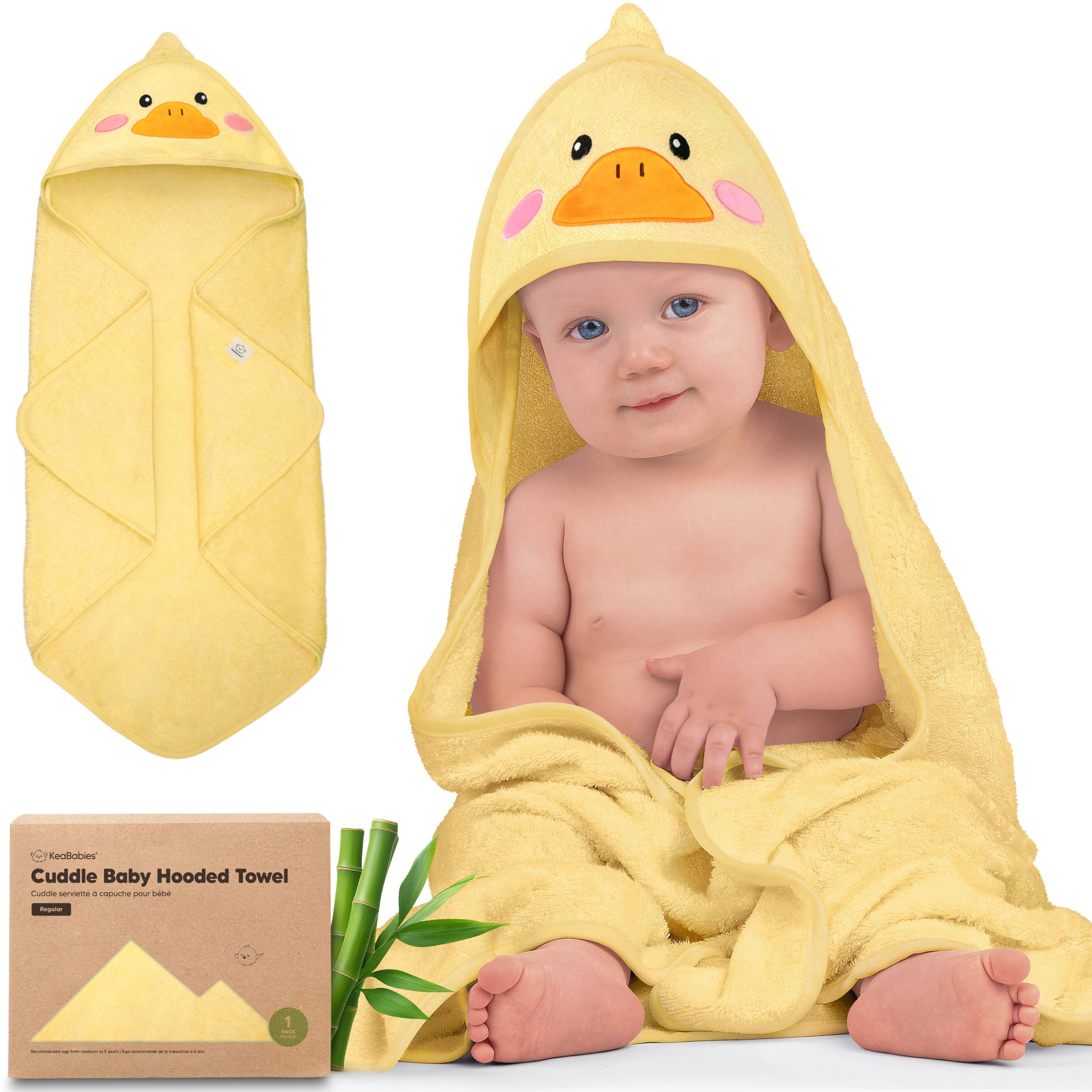 KeaBabies Cuddle Baby Hooded Towel